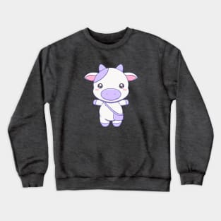 Purple Standing Cow Crewneck Sweatshirt